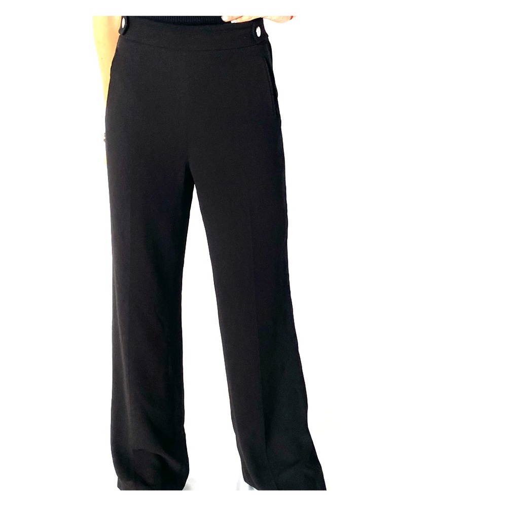 Black wide leg dress pants